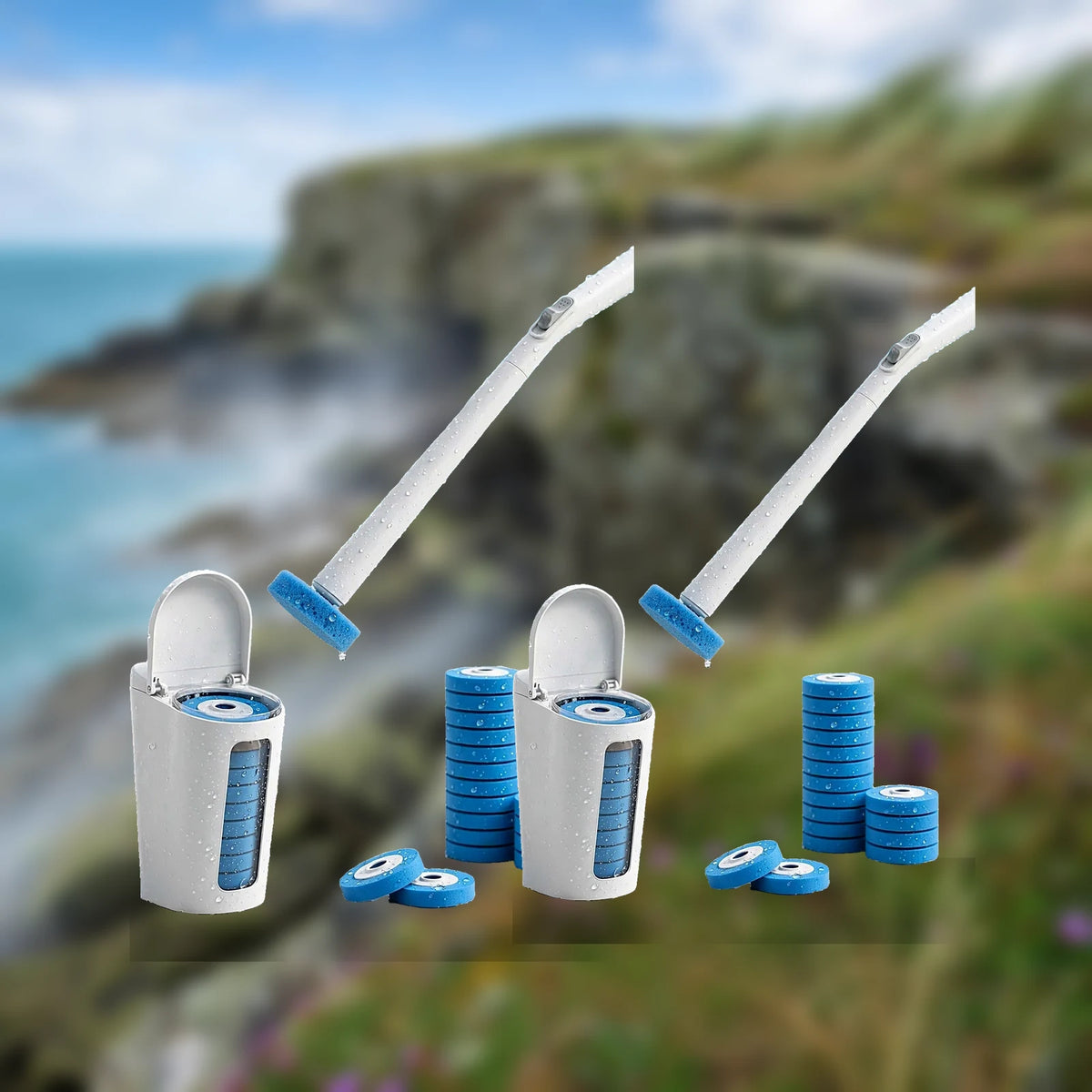Klyvaa Family Pack, Ocean scent: two complete kits for two bathrooms